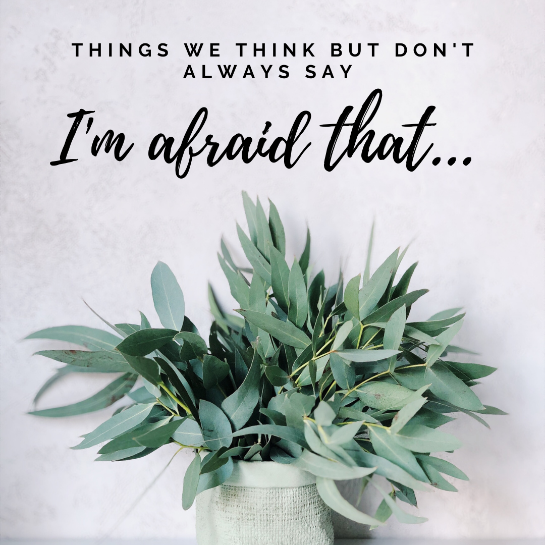 I’m Afraid That…(things we think but don’t always say)
